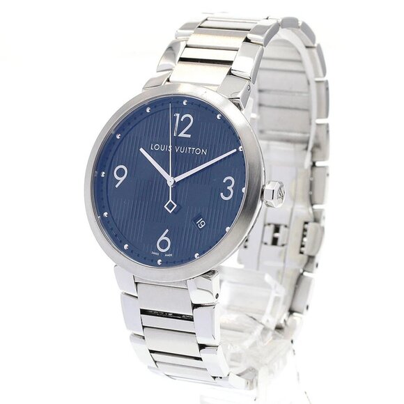 LOUIS VUITTON Tambour Damier Date Black Dial Quartz Men's Watch_835051 - Picture 4 of 6